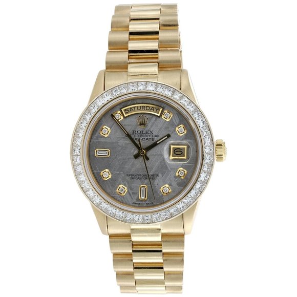 Rolex Day-Date 36mm Custom Bezel Watch w/ Rolex Box - Picture 1 of 8
